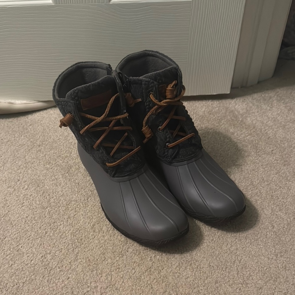 Sperry Charcoal and Chestnut Boots